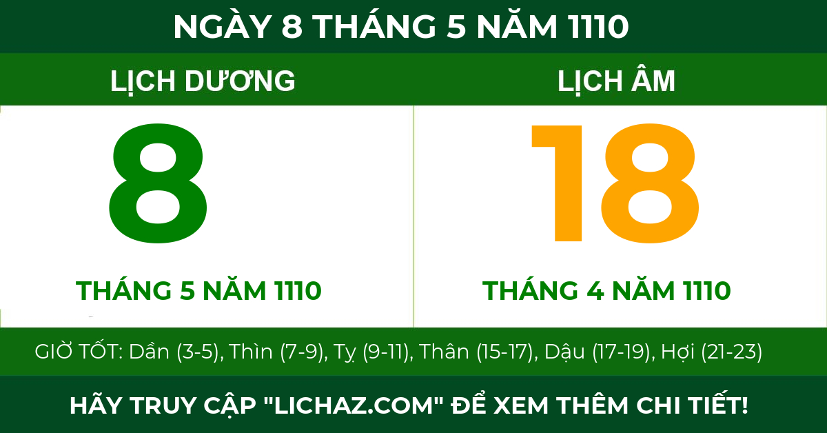 lịch âm ngày 8 tháng 5 năm 1110