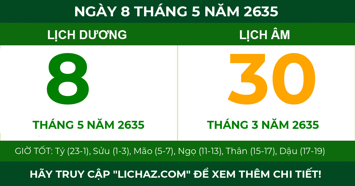 lịch âm ngày 8 tháng 5 năm 2635