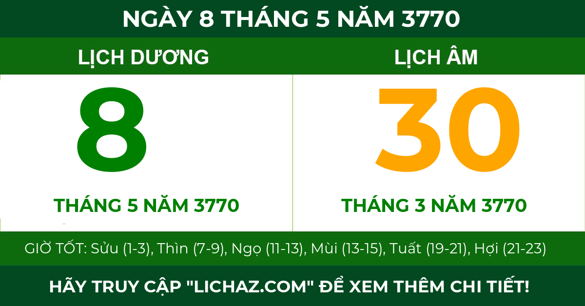 lịch âm ngày 8 tháng 5 năm 3770