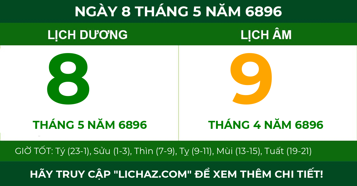 lịch âm ngày 8 tháng 5 năm 6896