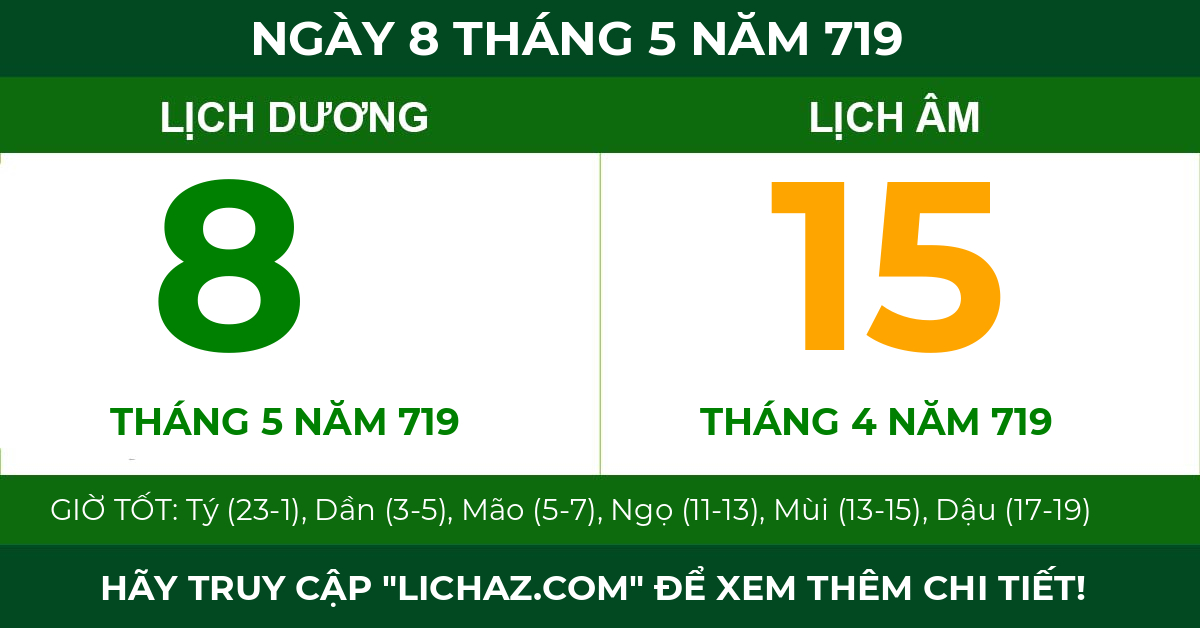 lịch âm ngày 8 tháng 5 năm 719