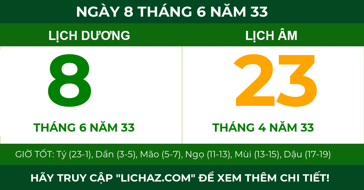 lịch âm ngày 8 tháng 6 năm 33