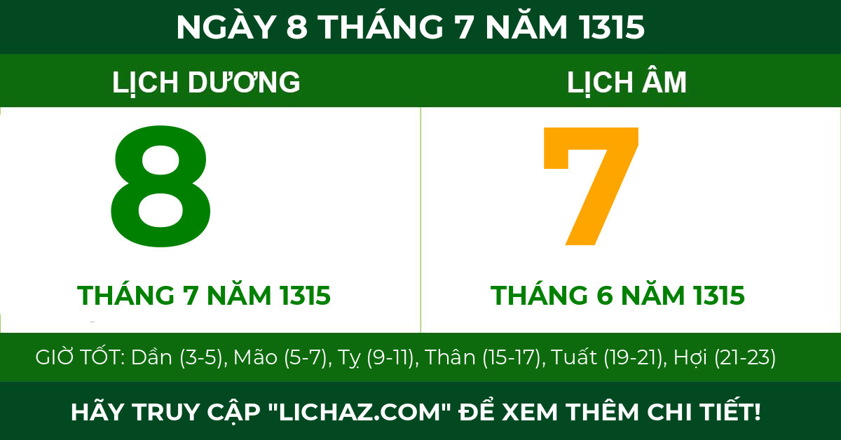 lịch âm ngày 8 tháng 7 năm 1315