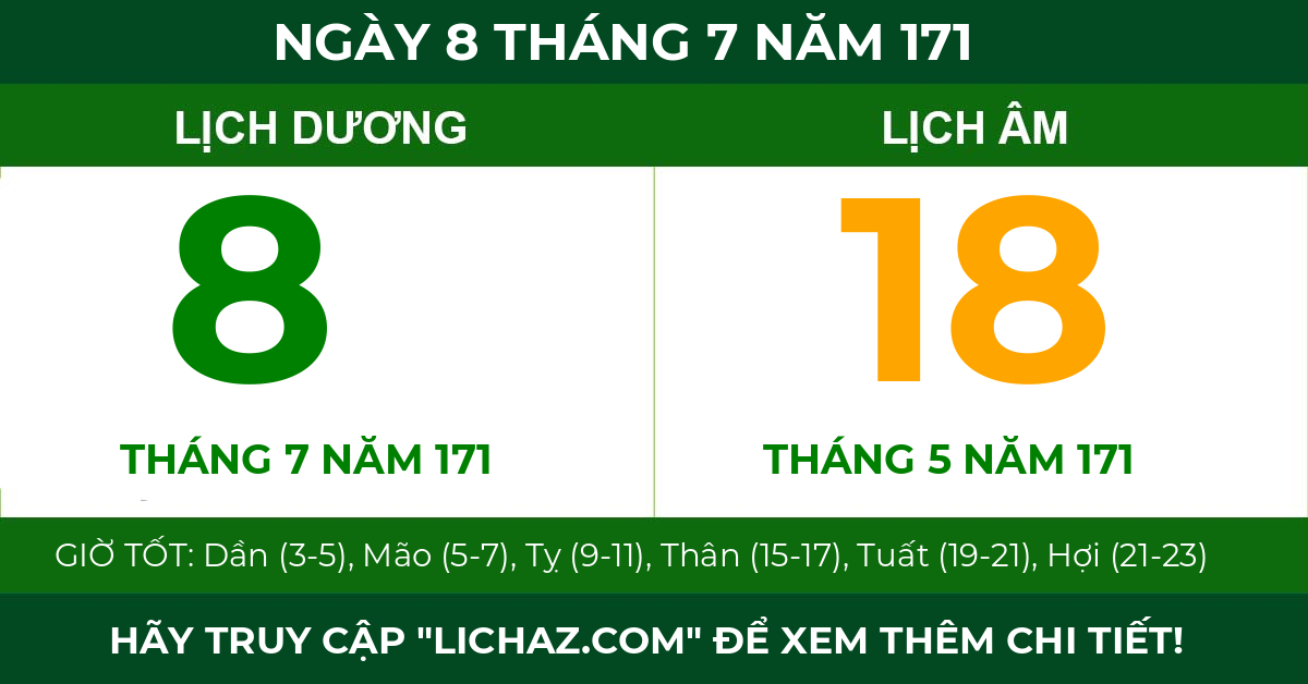 lịch âm ngày 8 tháng 7 năm 171