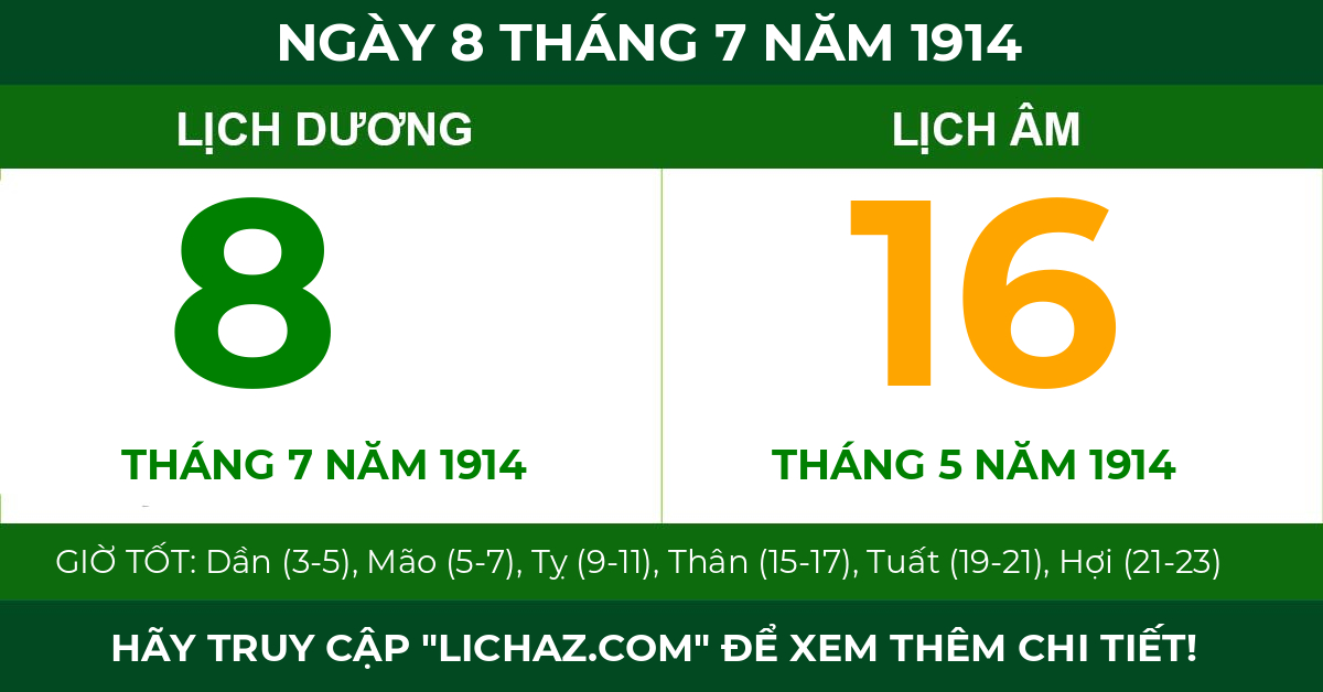 lịch âm ngày 8 tháng 7 năm 1914