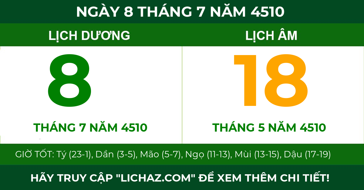 lịch âm ngày 8 tháng 7 năm 4510