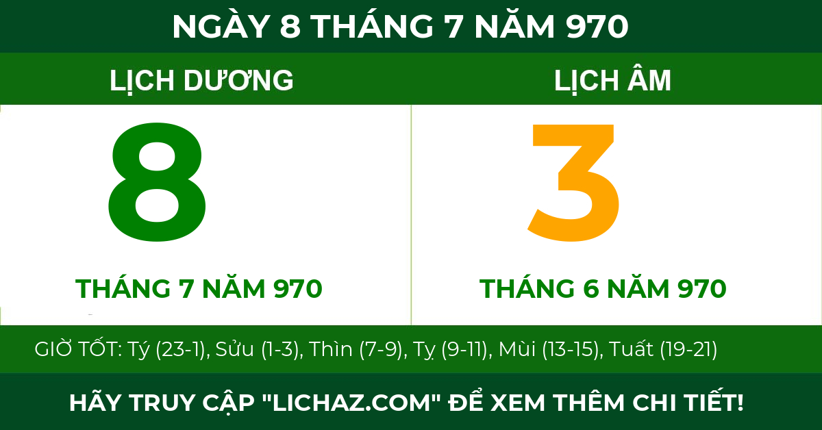 lịch âm ngày 8 tháng 7 năm 970