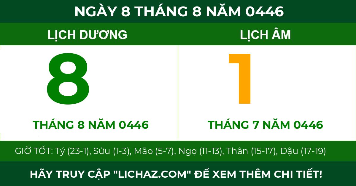 lịch âm ngày 8 tháng 8 năm 0446