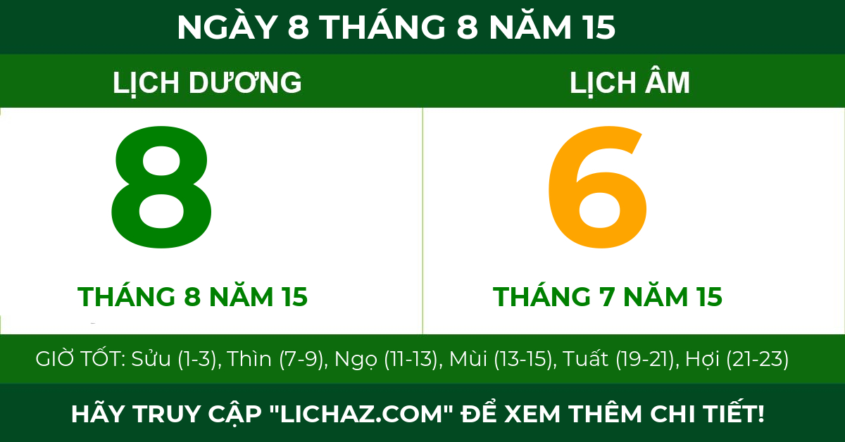 lịch âm ngày 8 tháng 8 năm 15