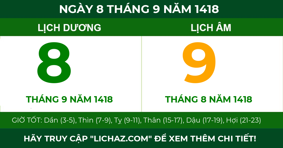 lịch âm ngày 8 tháng 9 năm 1418