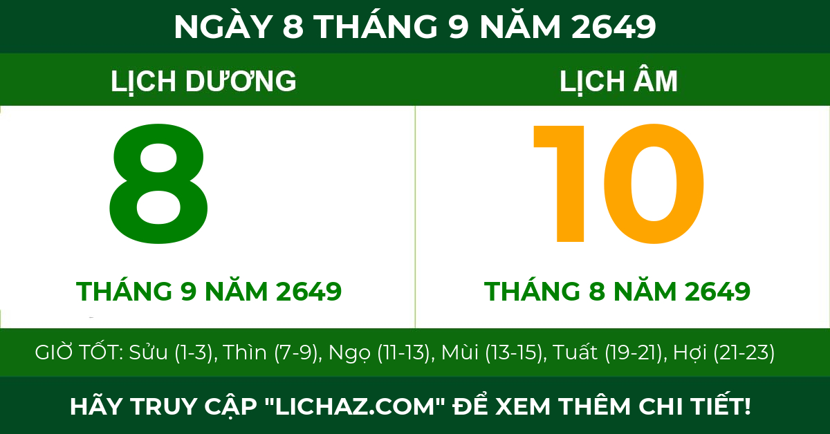 lịch âm ngày 8 tháng 9 năm 2649