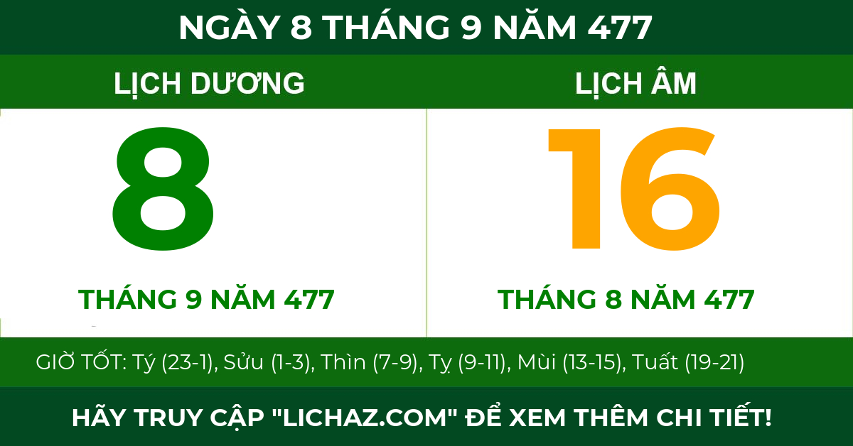 lịch âm ngày 8 tháng 9 năm 477