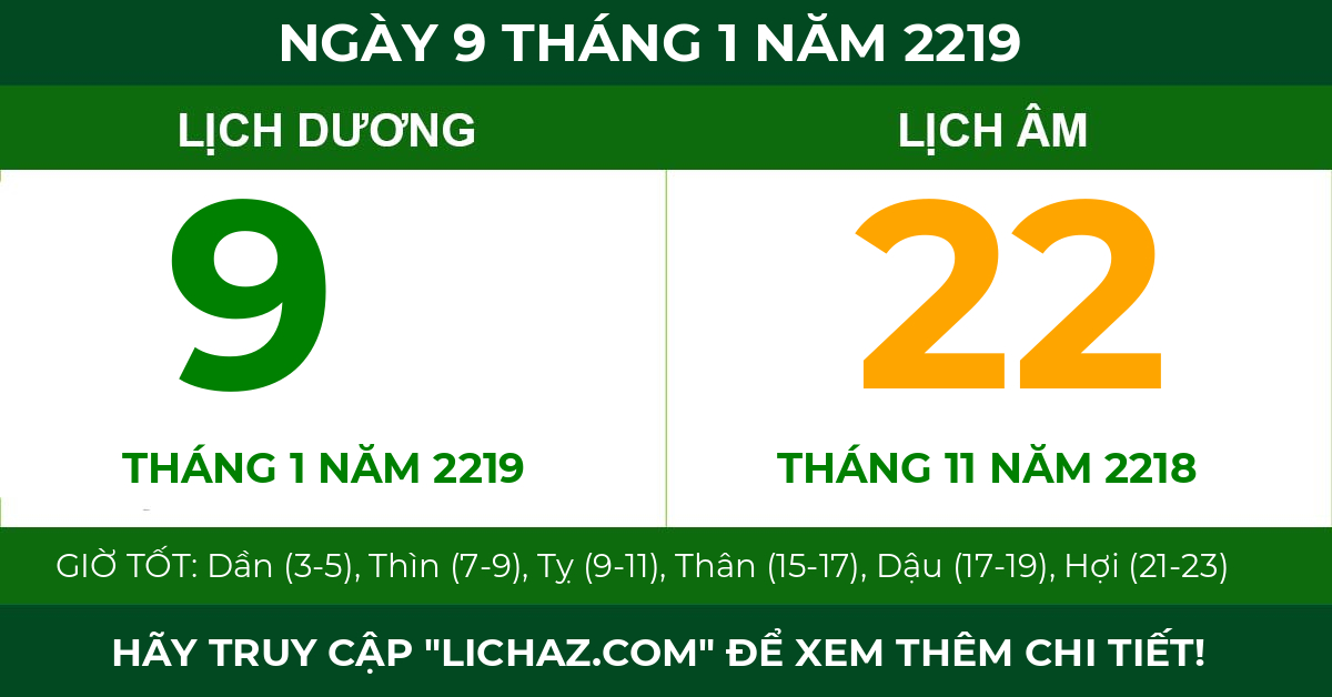 lịch âm ngày 9 tháng 1 năm 2219