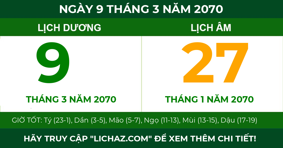 lịch âm ngày 9 tháng 3 năm 2070