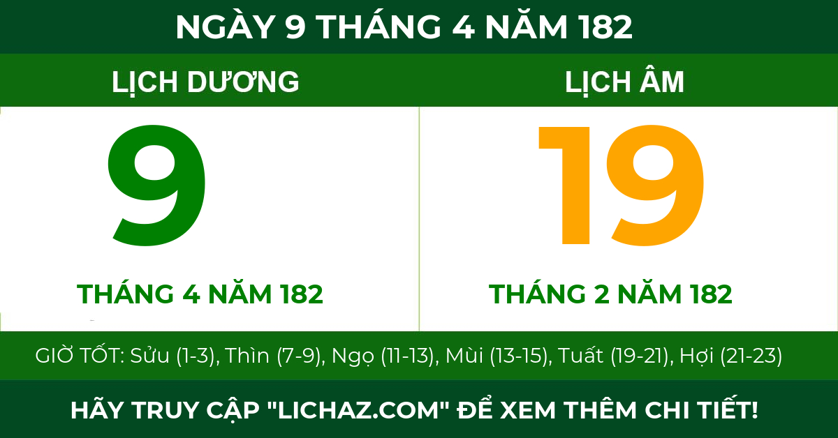 lịch âm ngày 9 tháng 4 năm 182