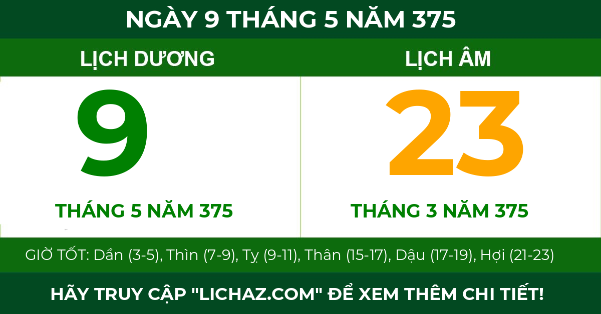 lịch âm ngày 9 tháng 5 năm 375