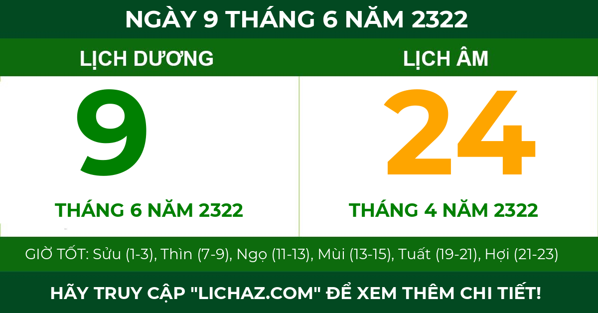 lịch âm ngày 9 tháng 6 năm 2322
