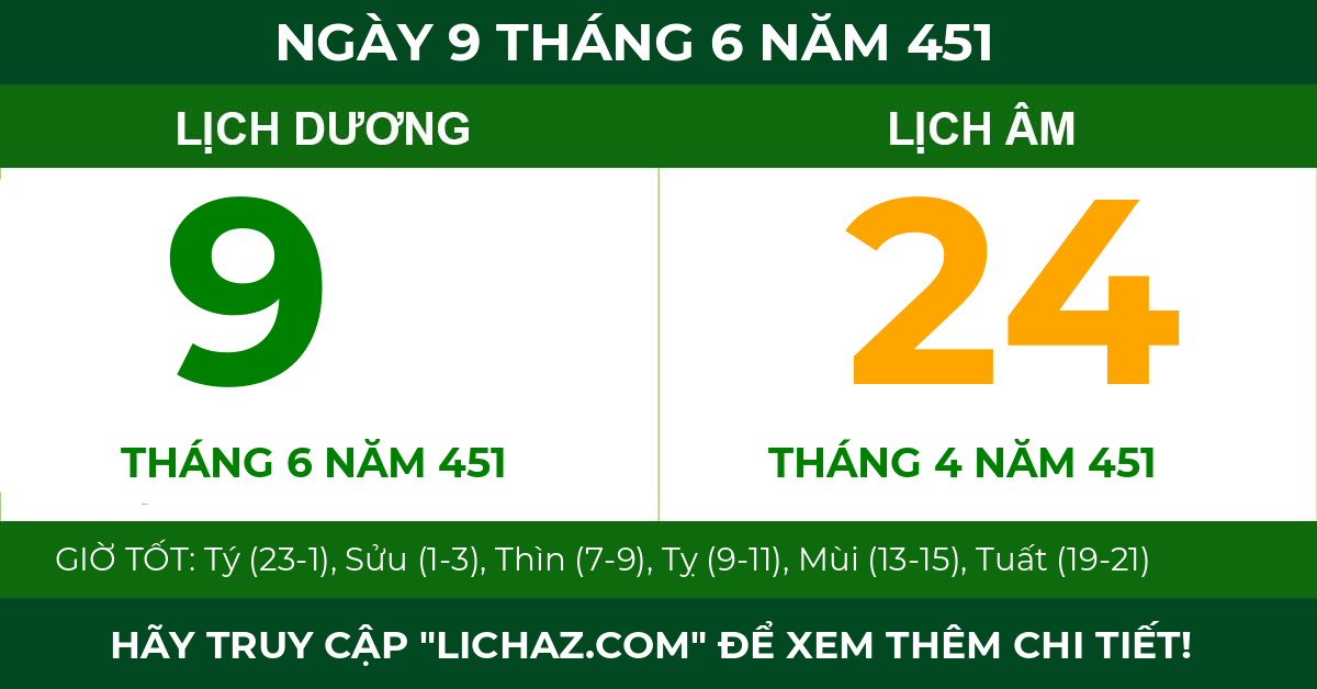 lịch âm ngày 9 tháng 6 năm 451