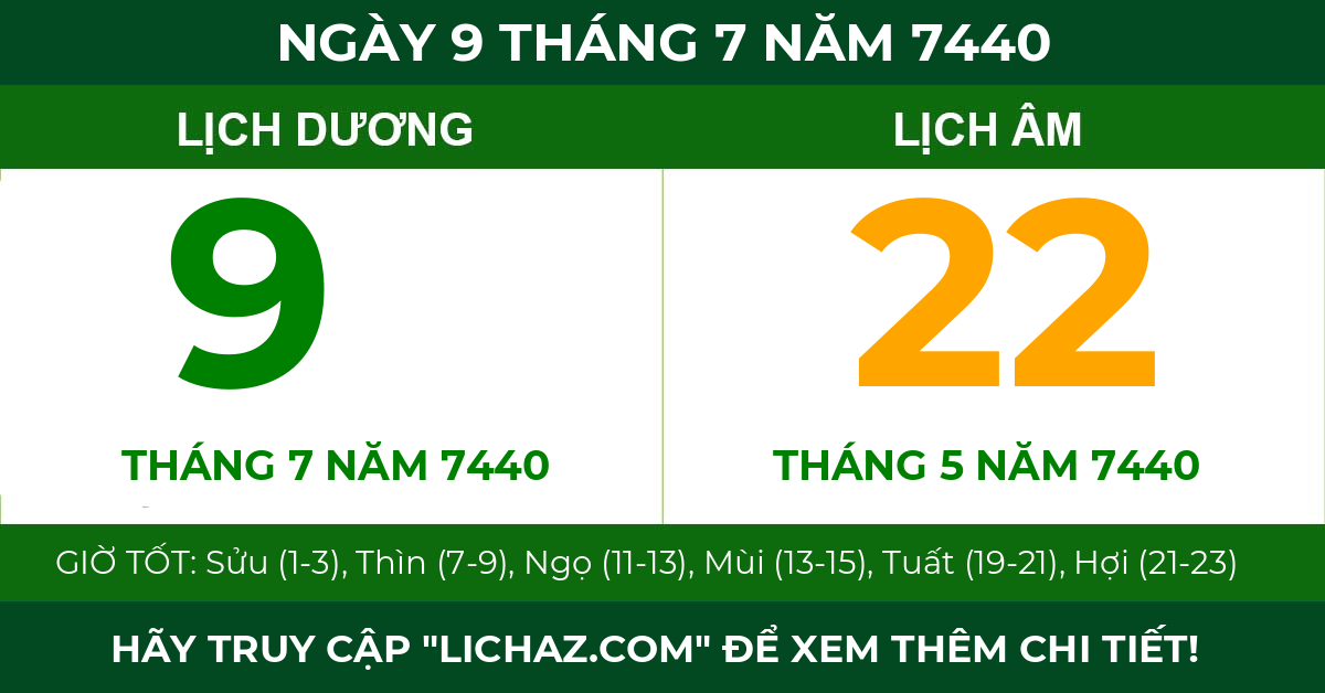 lịch âm ngày 9 tháng 7 năm 7440