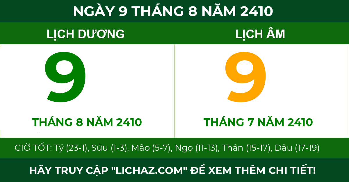 lịch âm ngày 9 tháng 8 năm 2410