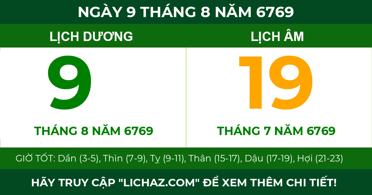 lịch âm ngày 9 tháng 8 năm 6769